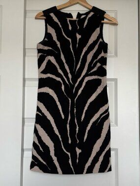 Loft Animal Print Tweed Dress - Size 2